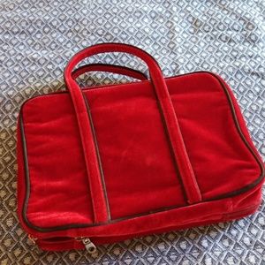 Red velvet makeup bag
